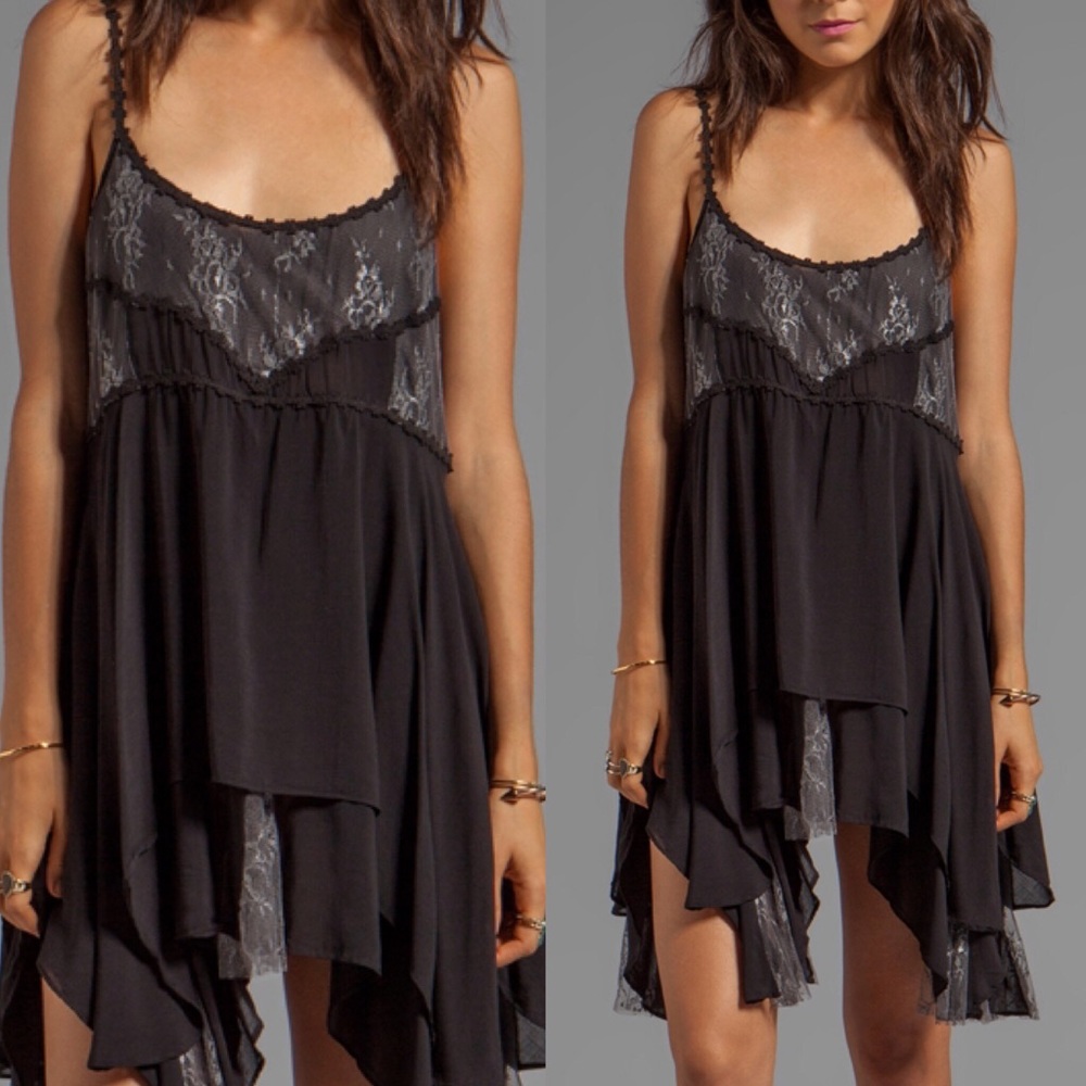 Free People Pieces Lace slip black